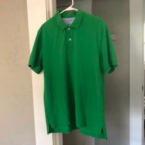 Lands End large tailored fit green polo